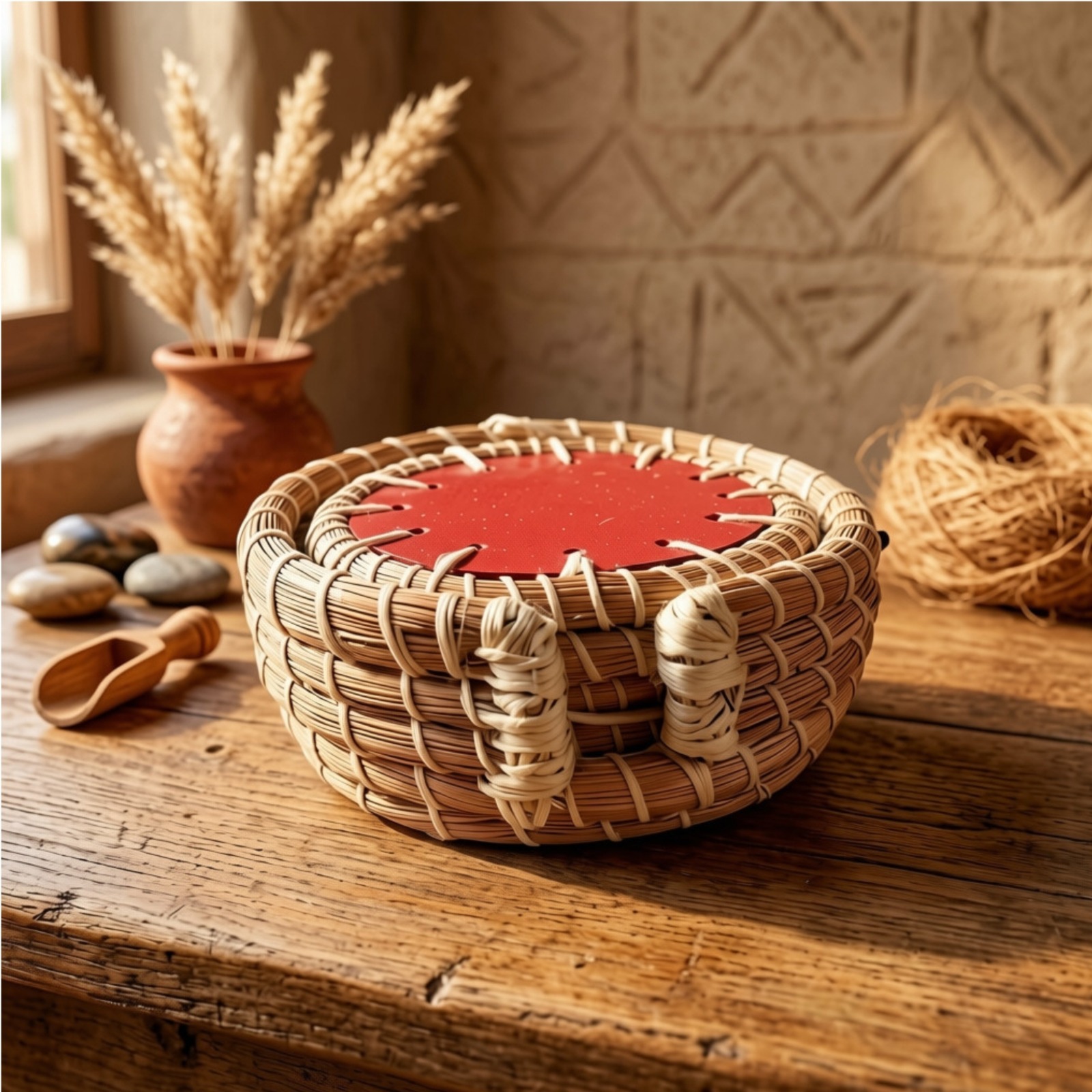 Traditional Woven Round Coaster