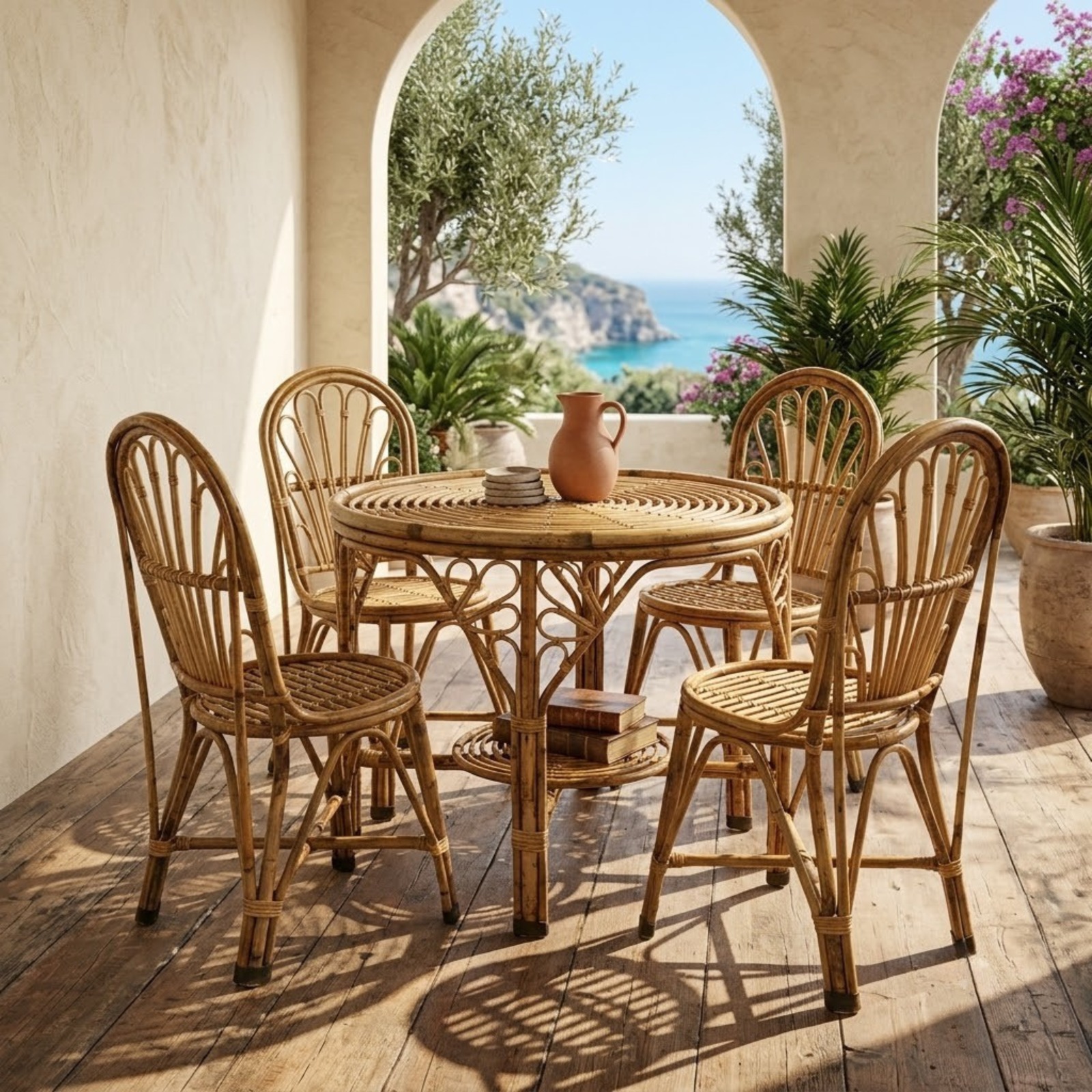 Bamboo Dinning Table Set