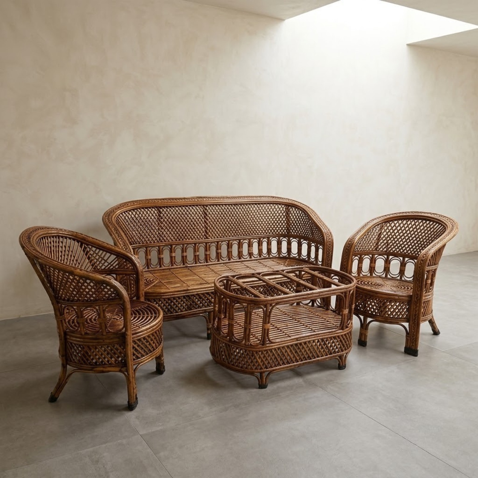 Bamboo Sofa Set With Table