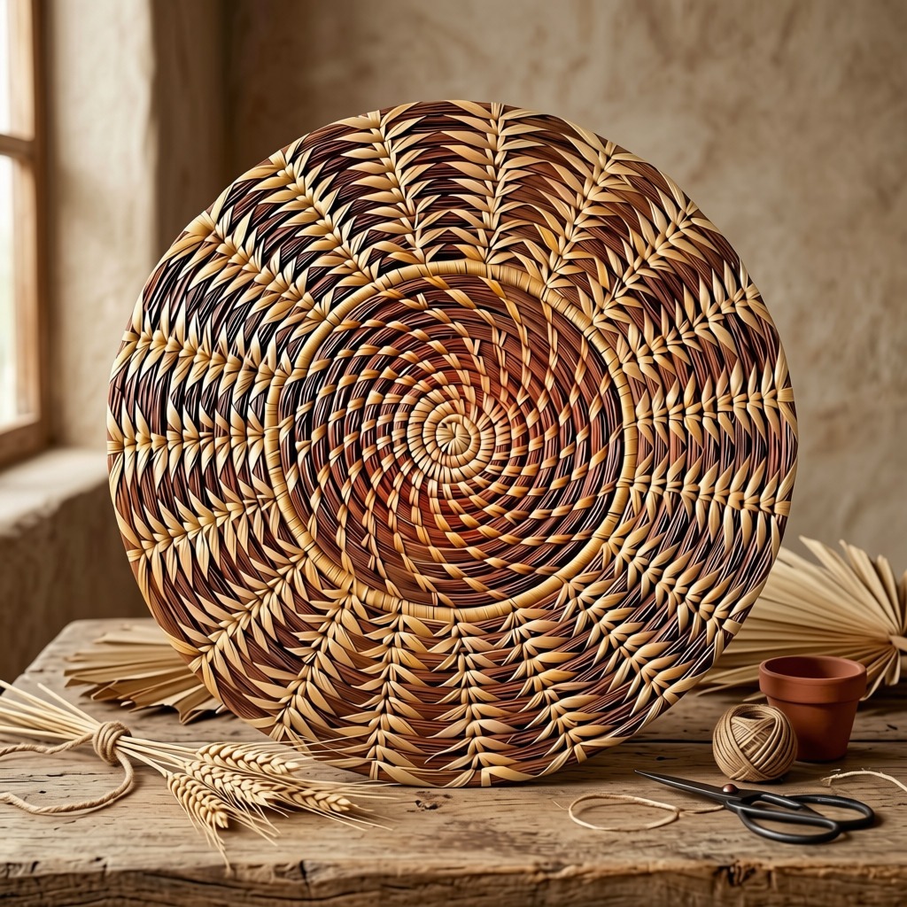 Round Woven Decorative Mat / Wall Basket