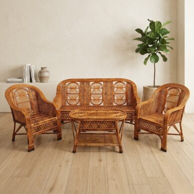 Bamboo Sofa Set With Table