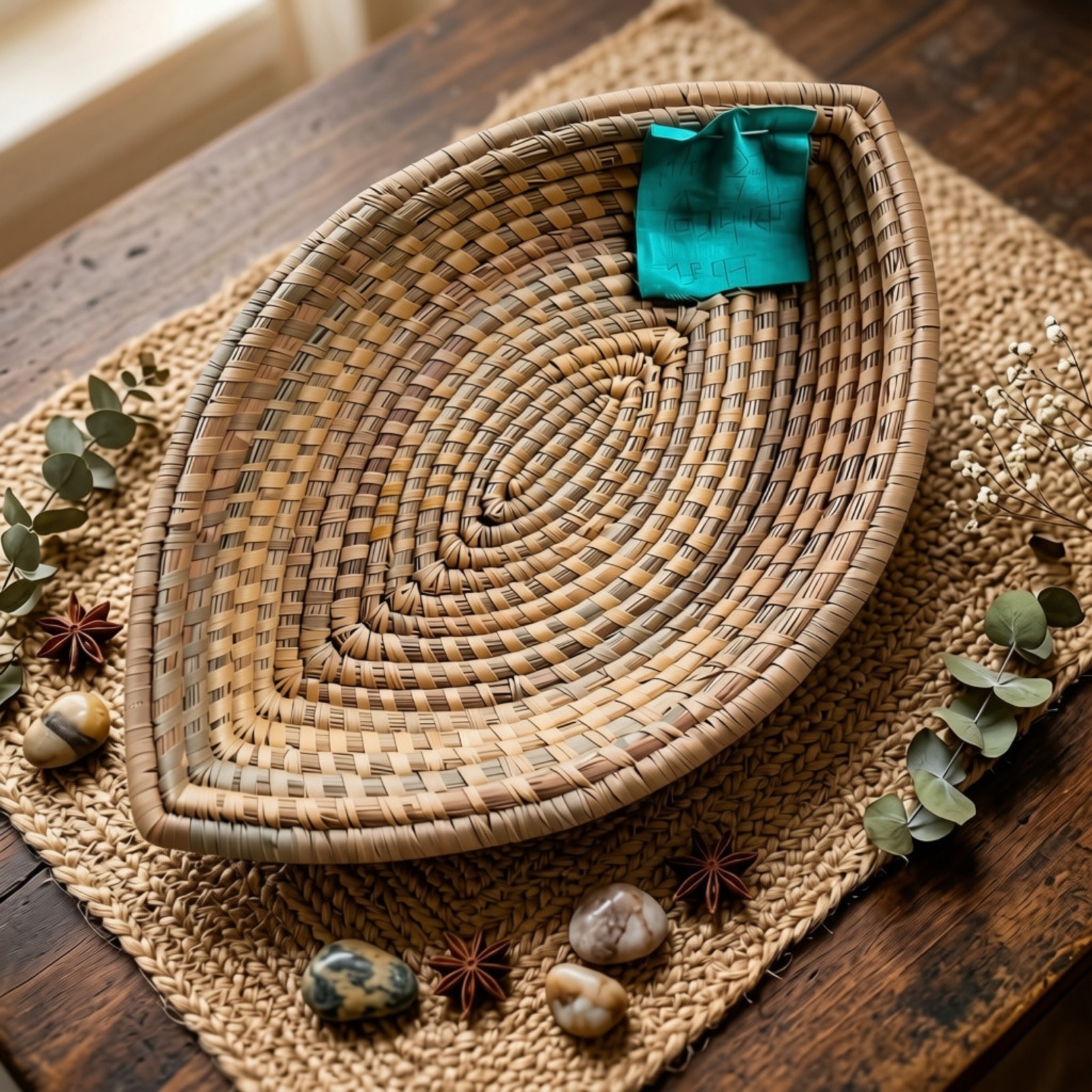 Natural Handwoven Decorative Tray/Basket