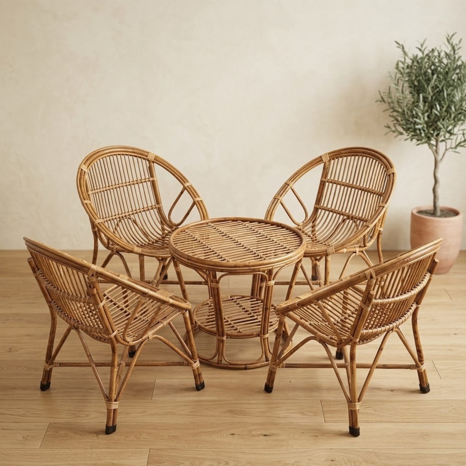 Bamboo Sofa Set With Table